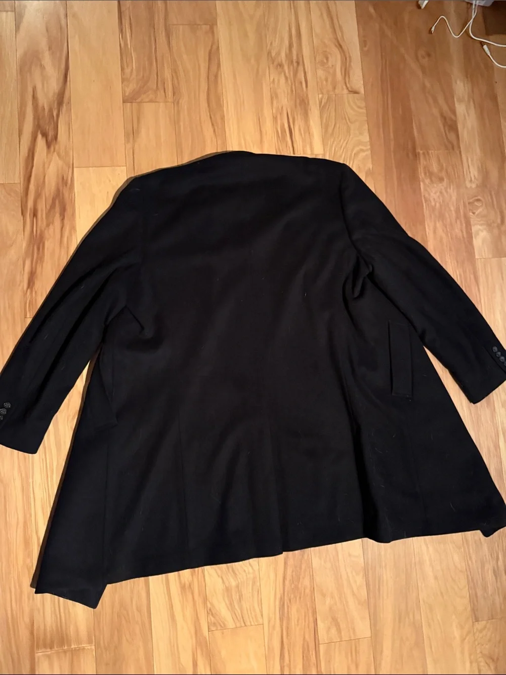 Ralph Lauren Black Single-Breasted Wool Pea Coat